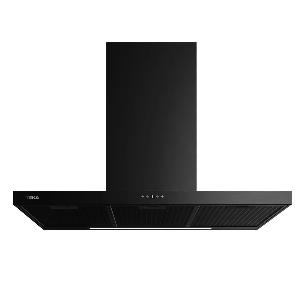 TEKA Campana Extractora de Pared 90 cm, 4 Velocidades, Temporizador, Motor Doble Turbina EcoPower, Revestimiento Negro, DSH 986 BK