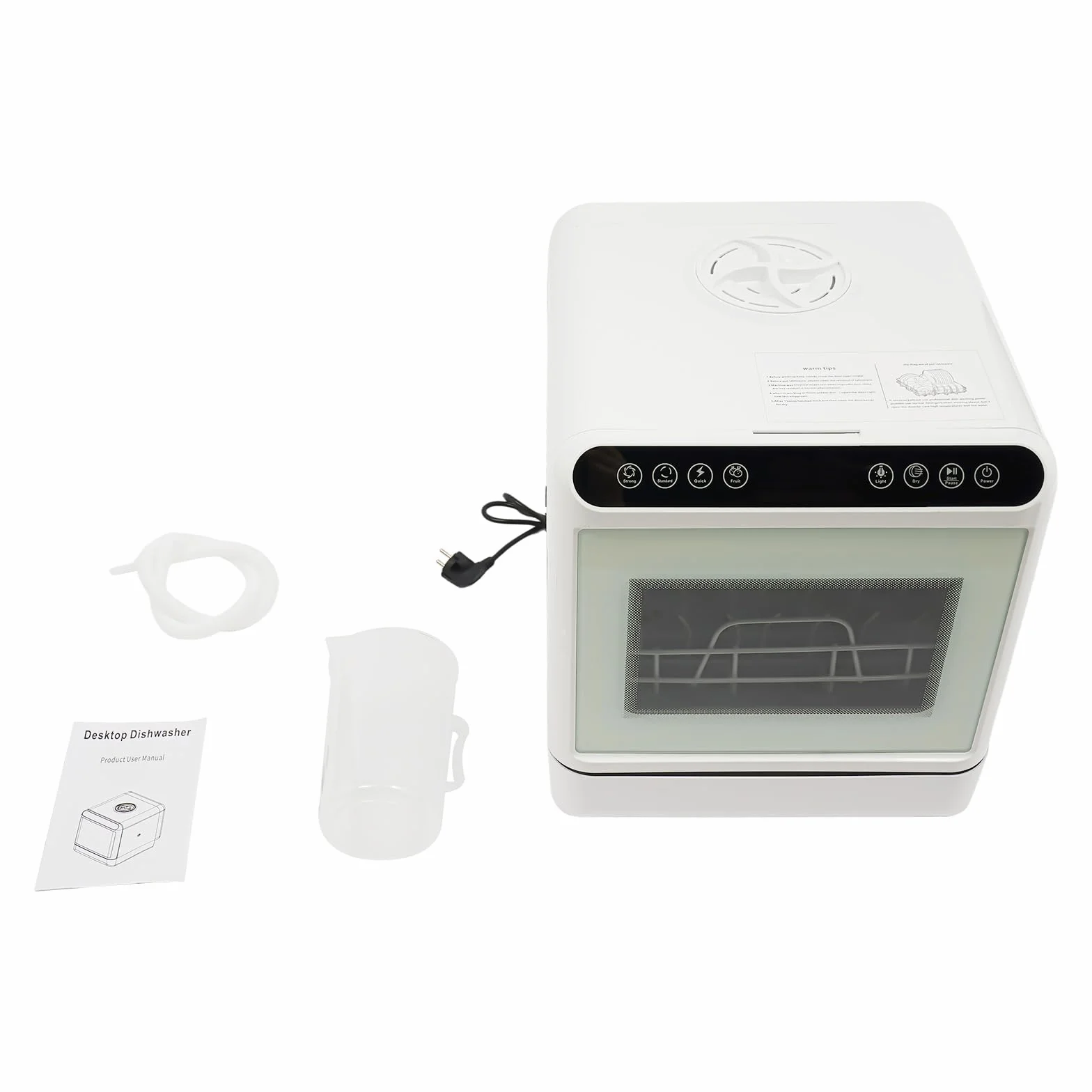 Lavavajillas compacto, lavavajillas mesa portátil, 4 modos de lavado, secado caliente, 72 horas, almacenamiento, para apartamento pequeño camping car estudio, gran depósito 6L, 41 x 46 x 46 cm