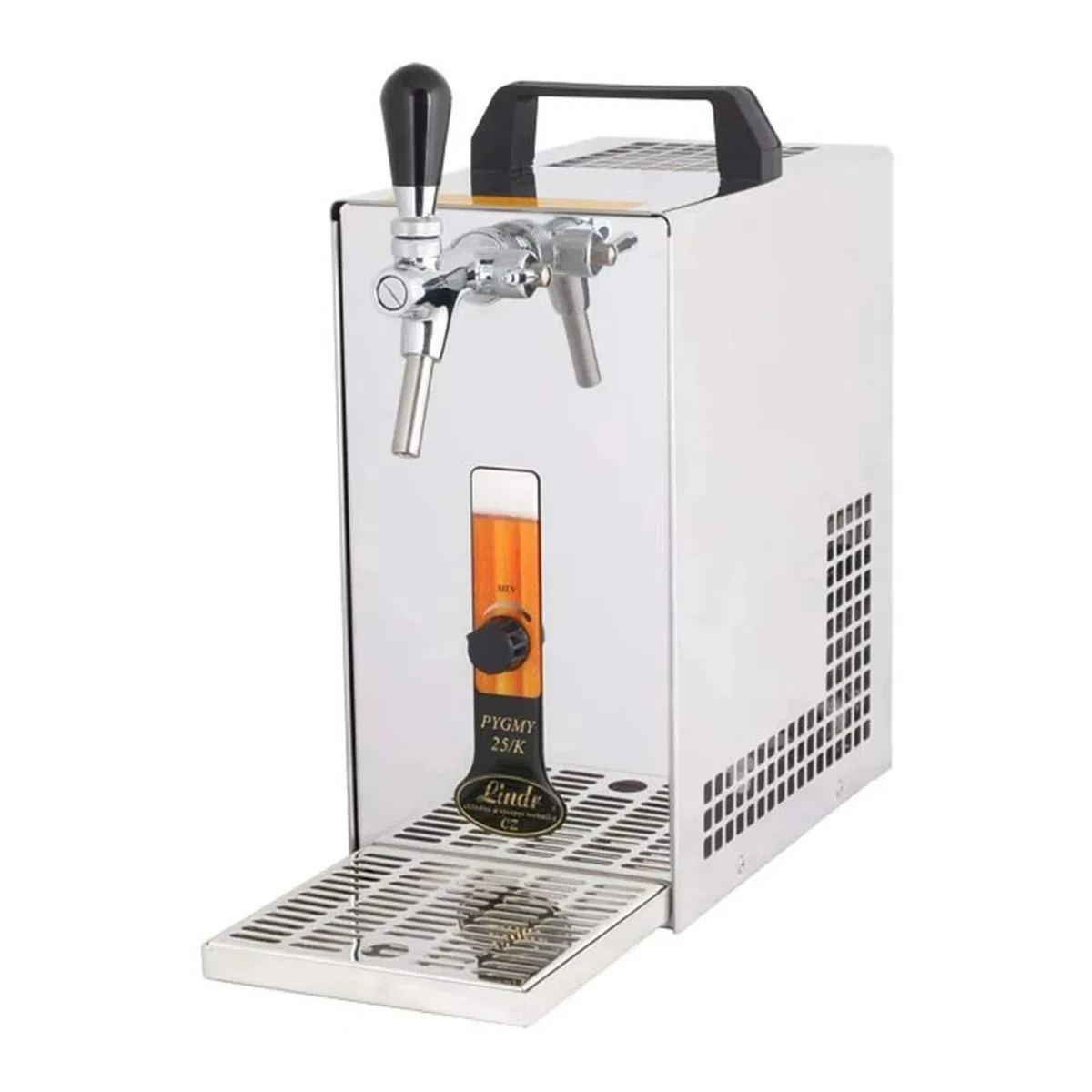 Dispensador de Cerveza, Grifo de Cerveza - PYGMY 20/K, con Bomba de Membrana, Unidad de refrigeración en seco de 1 línea, de Acero Inoxidable, 25 litros/h, Green Line