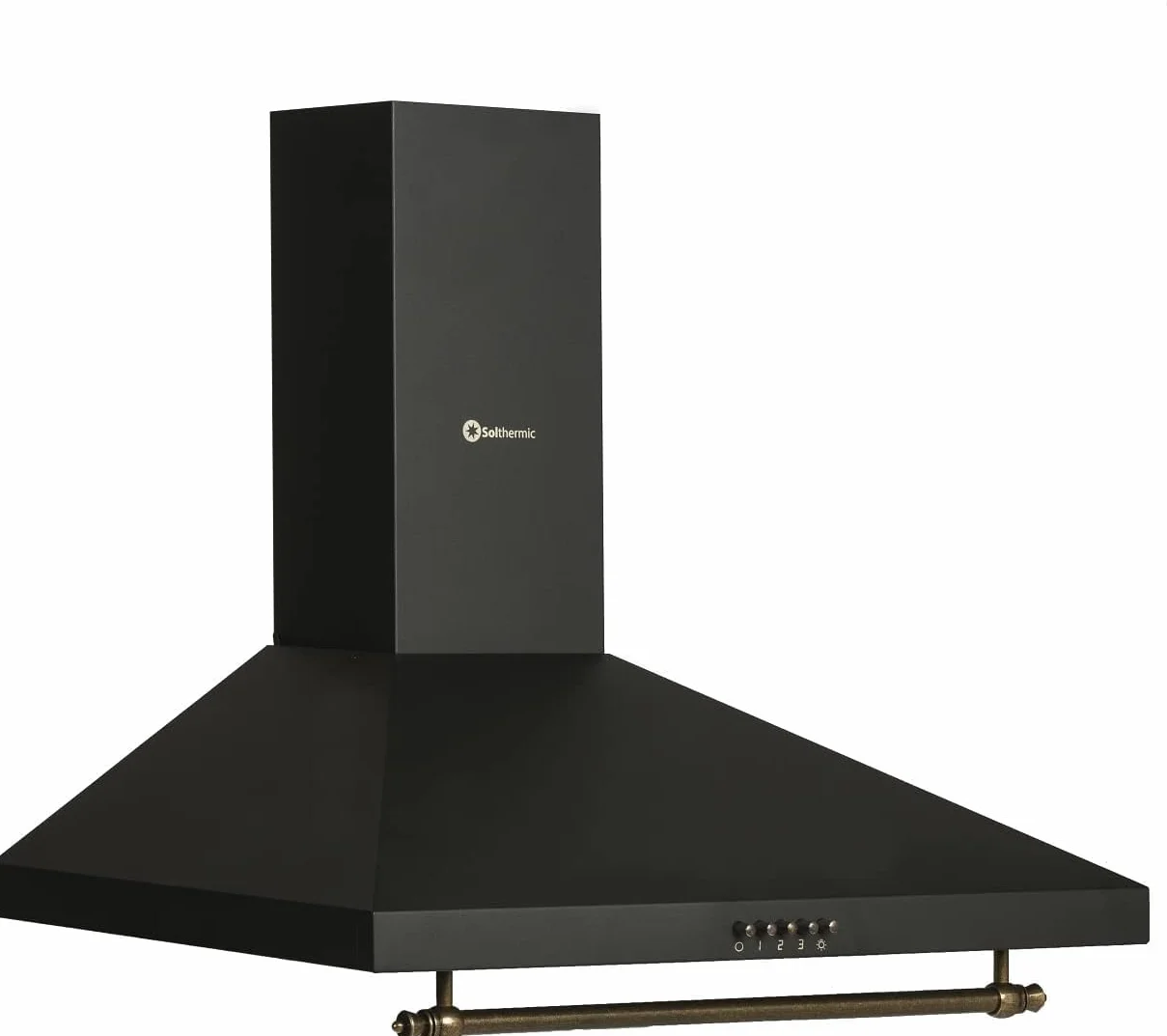 SOLTHERMIC COMBO PACK NEGRO RUSTICO COCINA F5S40G2RB 50 cm 4 fuegos + CAMPANA H60PR
