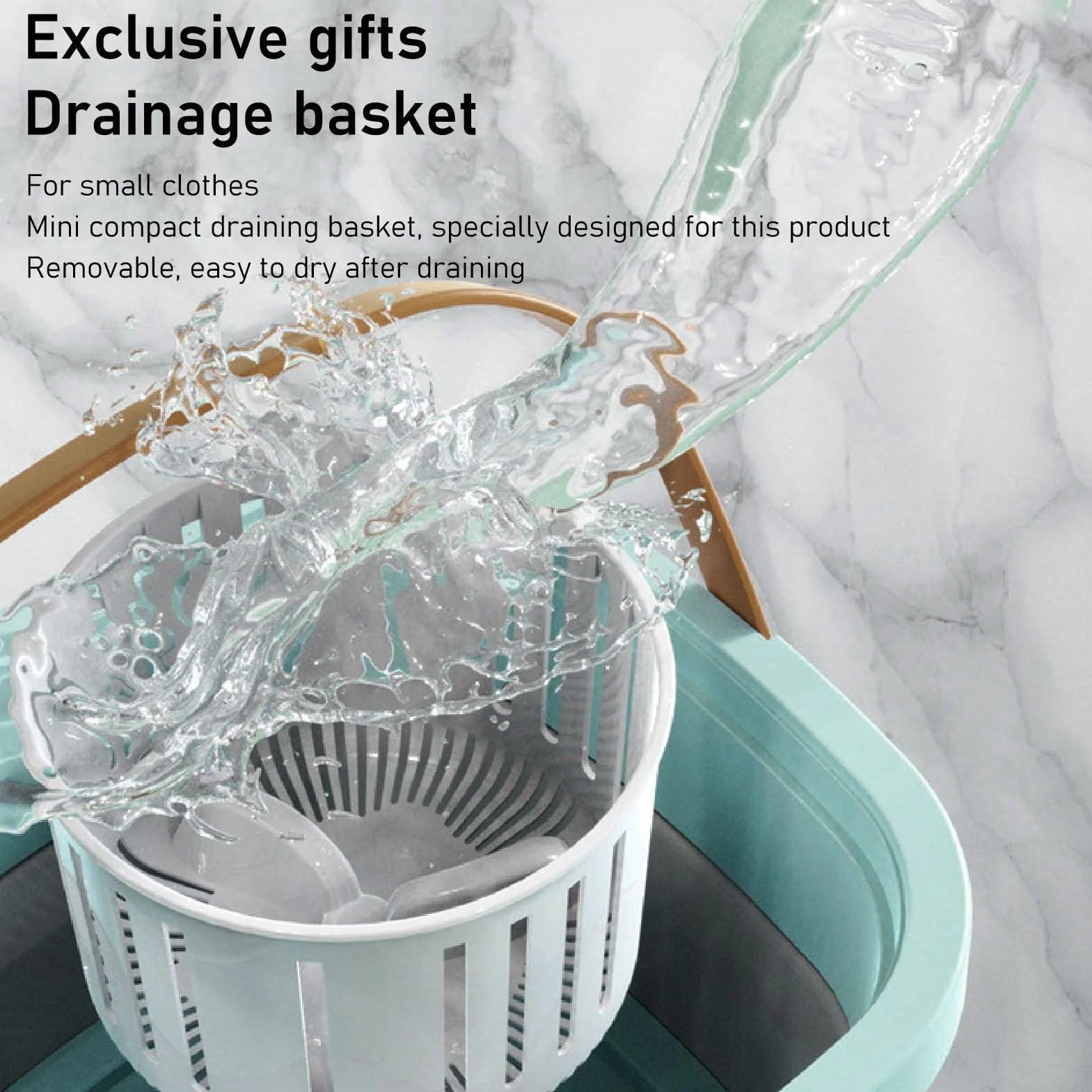 Mini Lavadora Plegable Portátil Motor Alta Velocidad Apartamentos Enchufe UE
