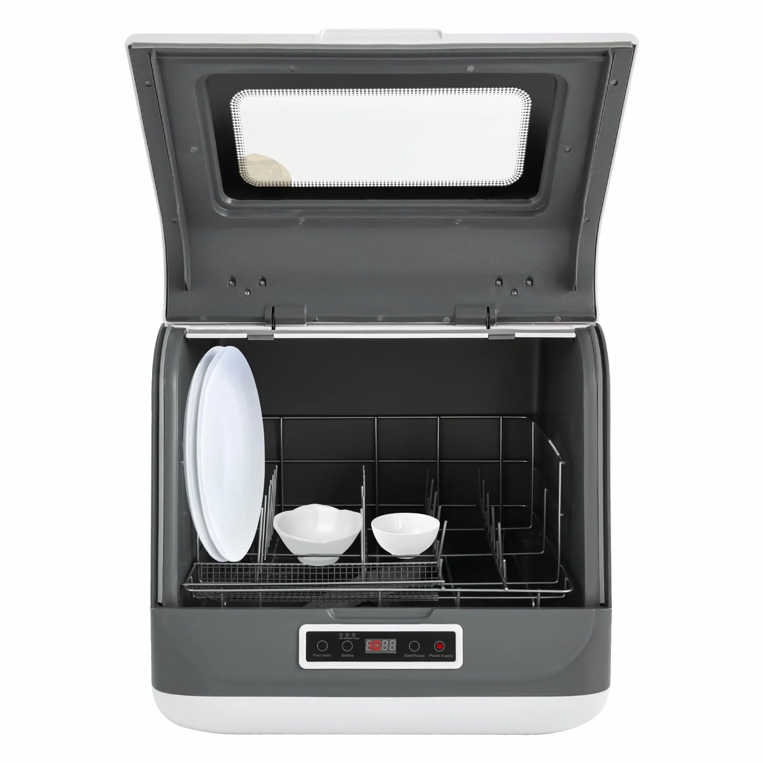 Lavavajillas De Mesa De 45 Cm, Mini Lavavajillas Con Depósito De Agua, Para Cocina, Apartamento, Caravana Y Oficina, Blanco, Moderno, PP/ABS/Acero Inoxidable