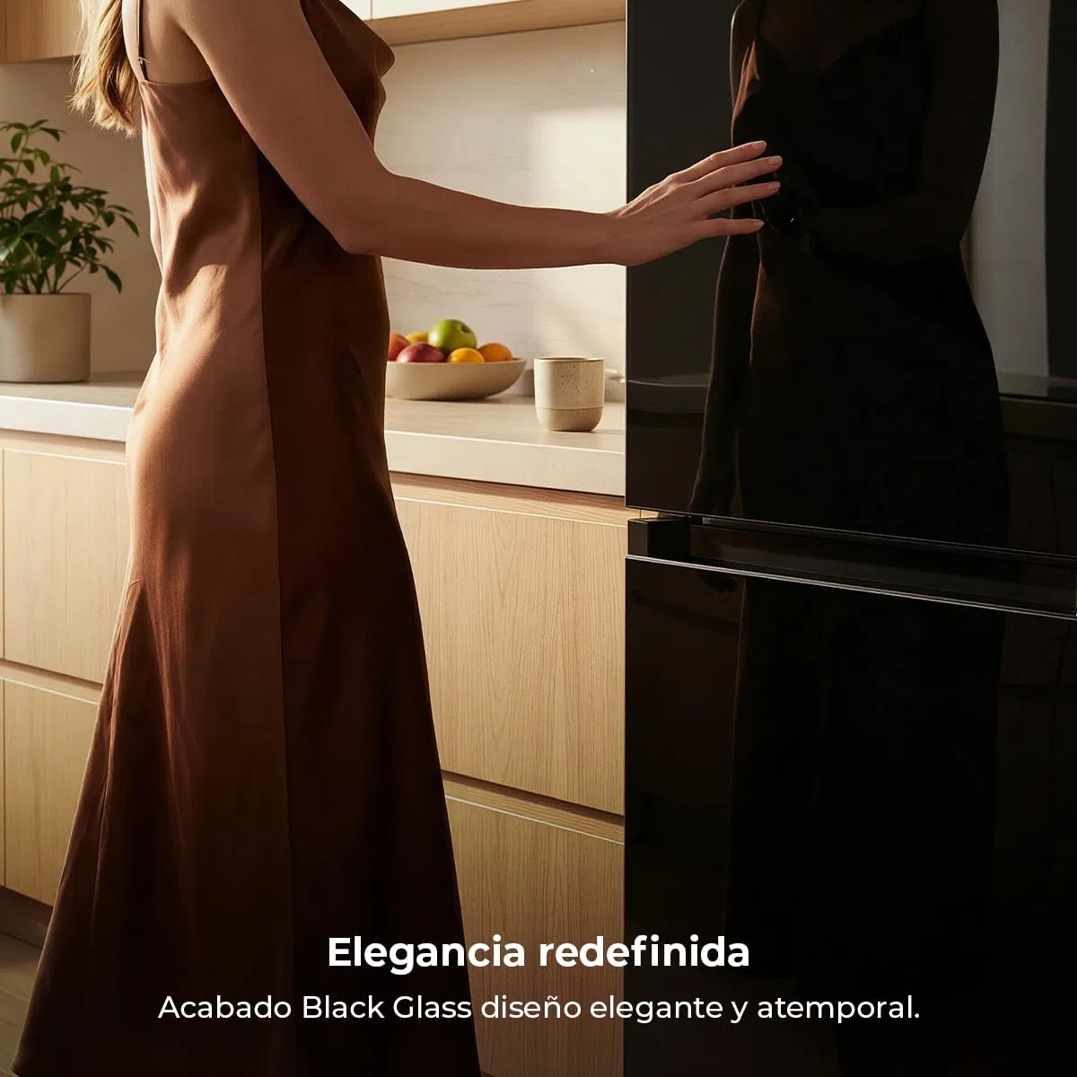 Cecotec Frigorífico Combi No Frost de 405L Bolero CoolMarket Combi 405 MC Elite Black Glass D. 200 cm de Alto, 59,5 cm de Ancho, Clase D, MetalFlex Cooling, Fresh Flex, Interior en Elite Grey, Negro