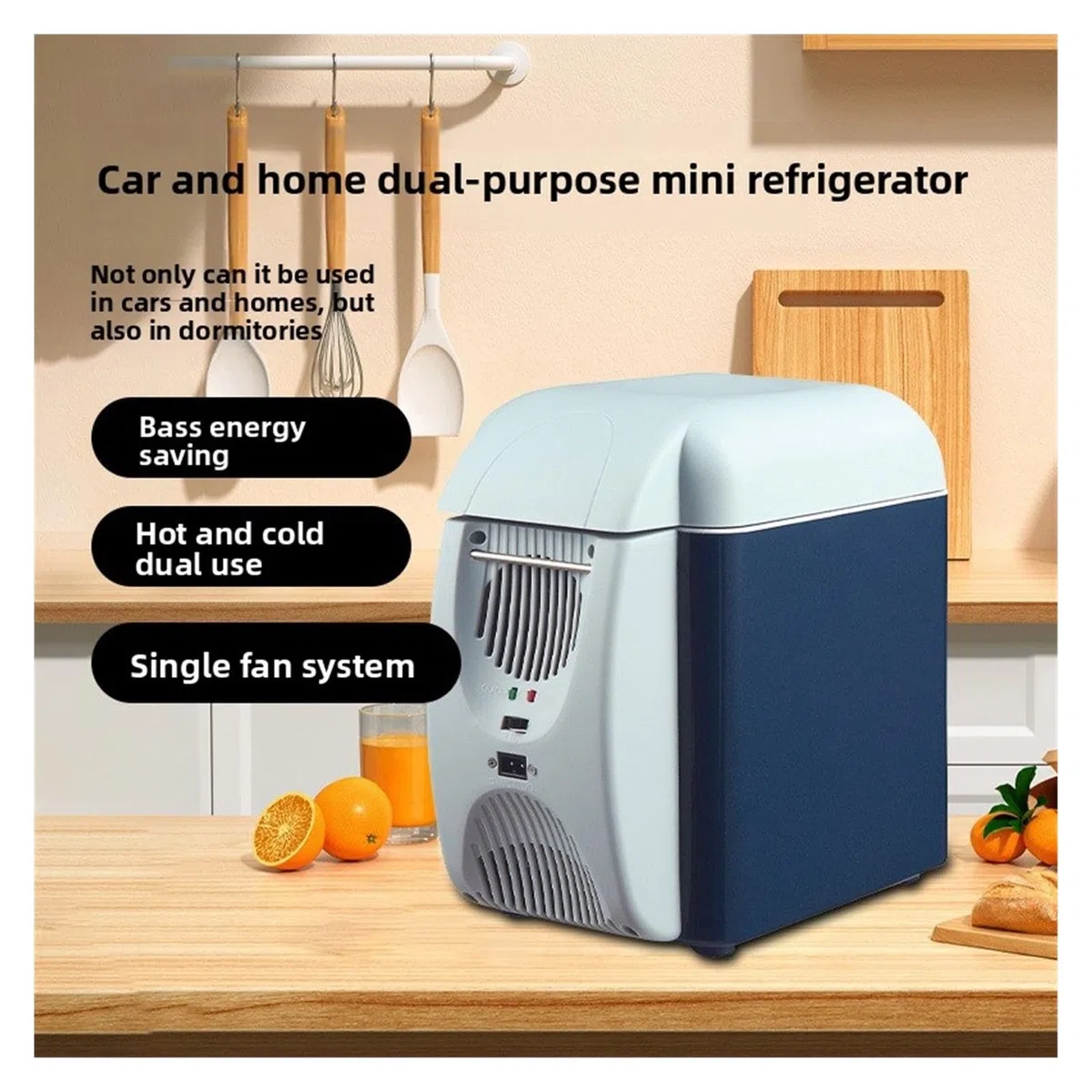 Refrigerador portátil semiconductor de 7,5 l for Coche, con función de frío y Calor, Multiusos, Mini refrigerador de 36 W y 12 V.