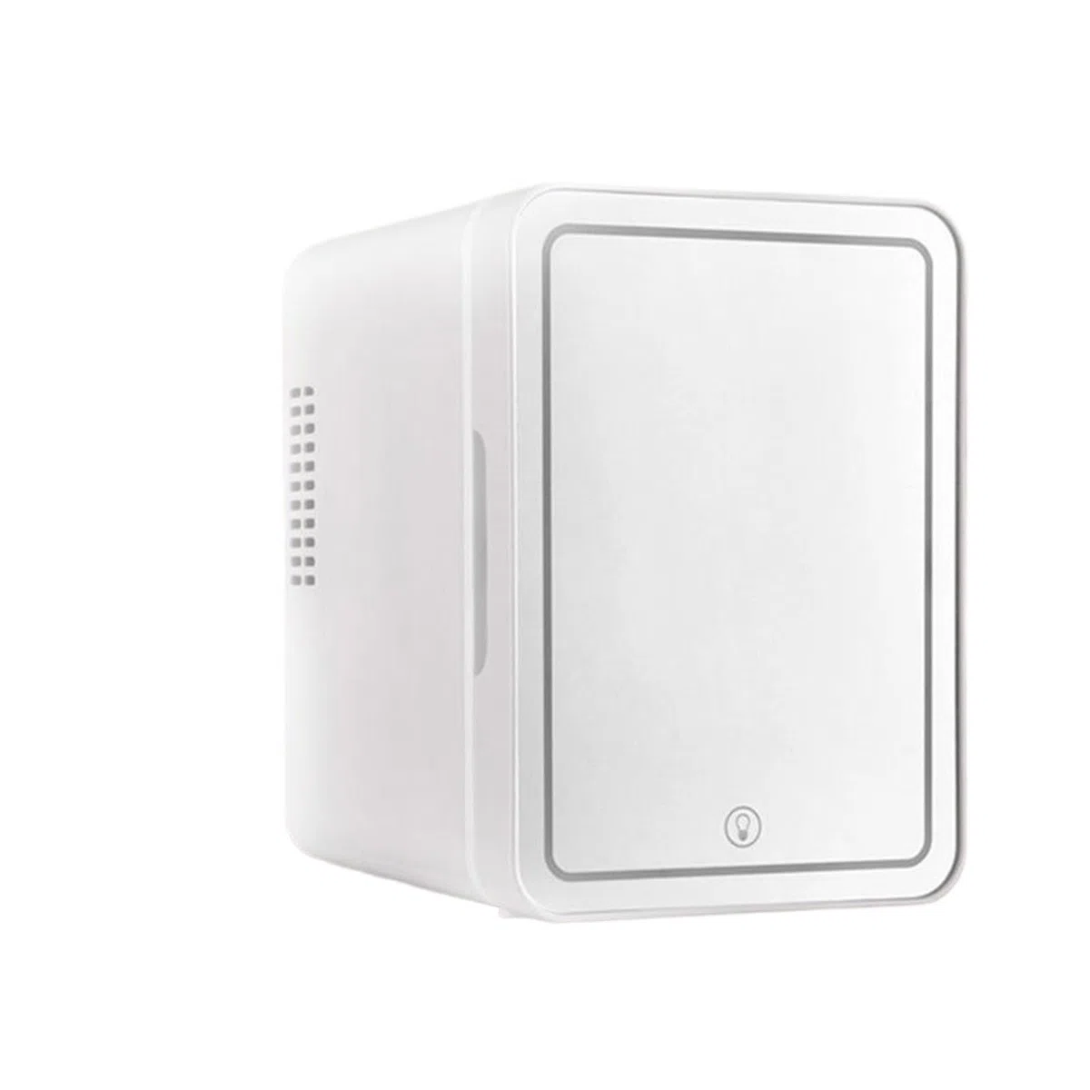 Mini refrigerador for Auto de 4L, con Espejo LED, for cosméticos y Cuidado de la Piel, Portal con reducción de Ruido, congelador pequeño, refrigeración rápida.(White-UK Plug)