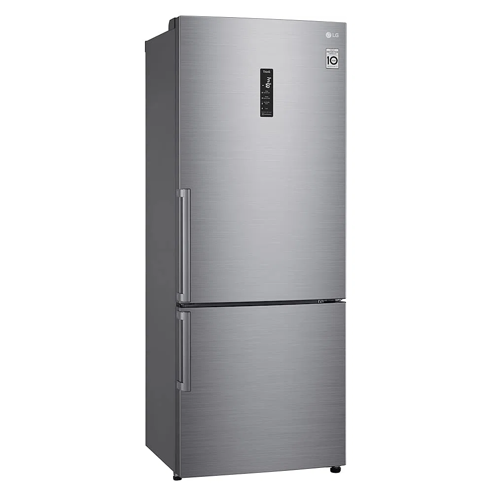 LG GBB567PZCMB Frigorífico Combi No Frost, Congelador, Compresor Smart Inverter, Inox Antihuellas, 499 l, Ancho 59.5 cm y Alto 203 cm