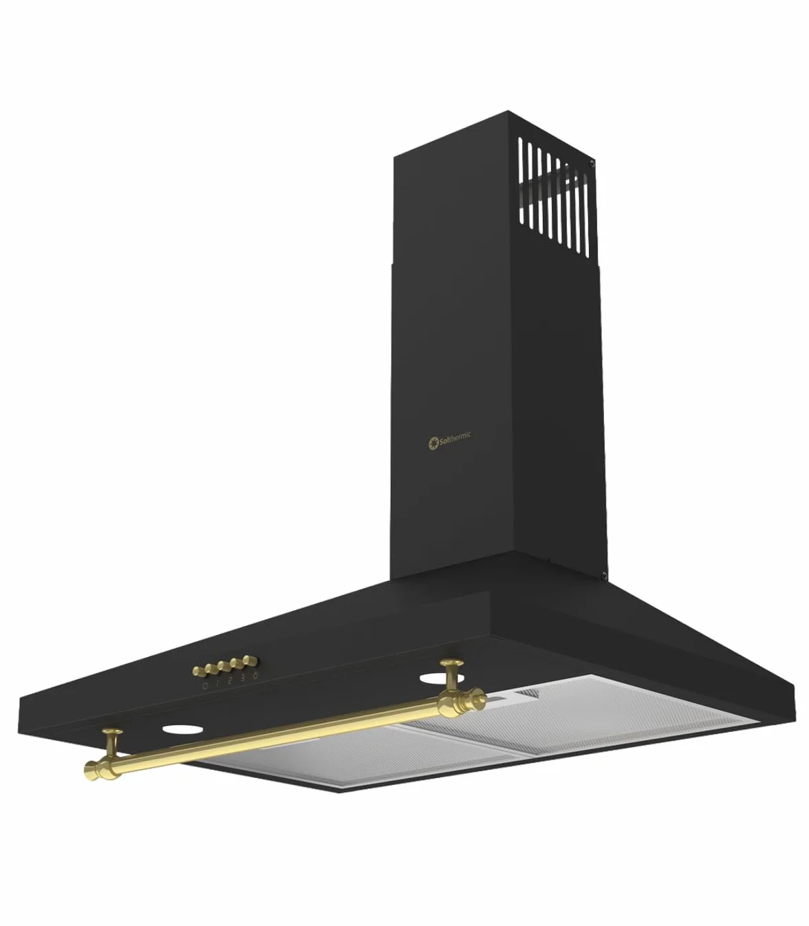 SOLTHERMIC COMBO PACK NEGRO RUSTICO COCINA F5S40G2RB 50 cm 4 fuegos + CAMPANA H60PR