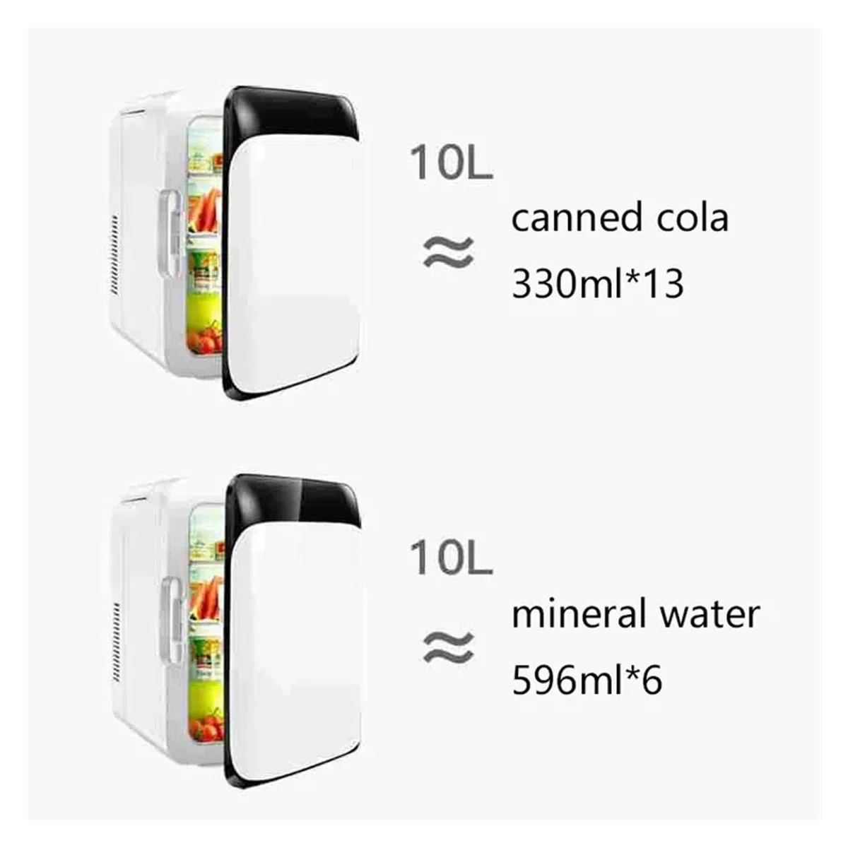 Mini refrigerador portátil de 10 litros for Coche, con calefacción y congelación, Ideal for Uso doméstico o Picnic, 12 V/220 V.