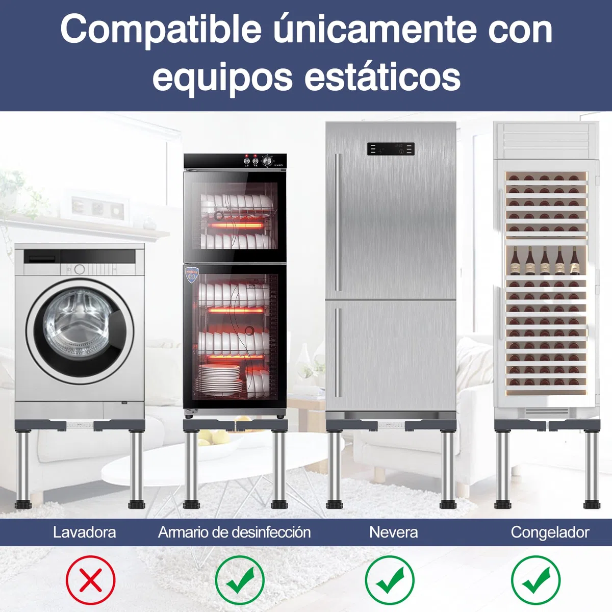DEWEL Mini Base para Refrigerador, Base Ajustable para Lavavajillas, Altura Ajustable de 33-36cm, para Lavavajillas, Congelador Horizontal, Armario de Cocina y Electrodomésticos Estáticos Gris