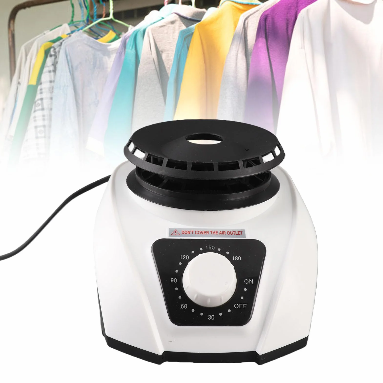 Secadora de ropa eléctrica alta eficiencia para hogar, 1200 W, diseño en V mejor convección térmica, protección contra sobrecalentamiento y temporizador mecánico 180 min