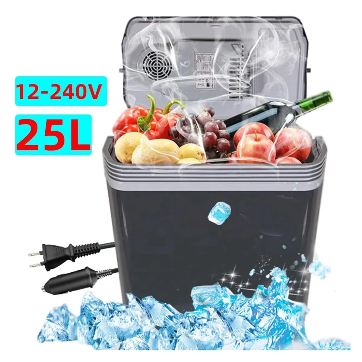 Mini refrigerador portátil de 25 l, Alta Capacidad, 12 V, 220 V, for Uso en Coche, Uso doméstico, Camping.(For Cars 12V)