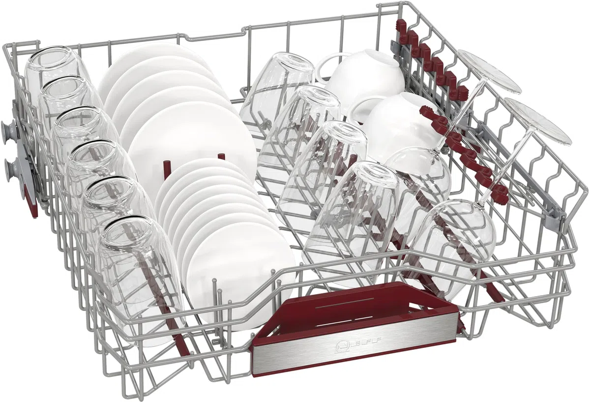 NEFF S157ECX17E, N 70, lavavajillas totalmente integrado, 60 cm, fabricado en Alemania, sistema de cesta Flex 2, 14 cubiertas, Time Light, Smart Start, cesta superior ajustable en altura con RackMatic