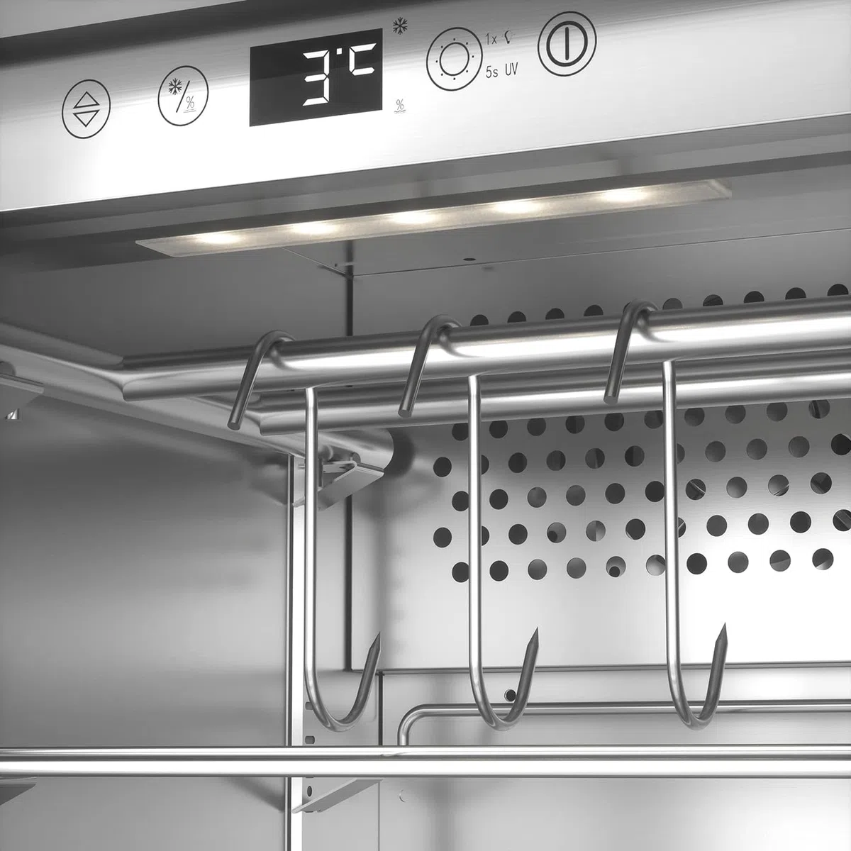CASO Dry Aged Nevera de alta calidad con compresor para el almacenamiento y la maduración de carne y otros alimentos de alta calidad