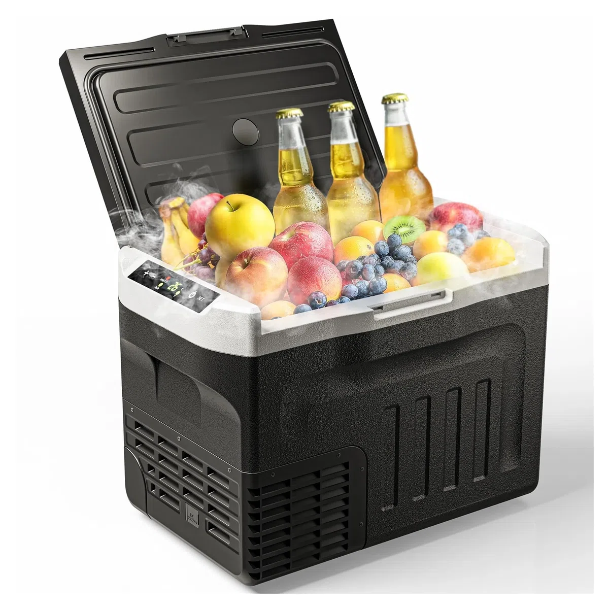 Refrigerador de Coche de 20/30 l con compresor y Doble Zona, minicongelador, refrigerador, Caja de Hielo for Mantener la Temperatura Ideal for Pesca y Camping.(30L)